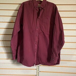 Ariat Button Down Shirt Western Casual‎ Work Long Sleeve Burgundy Large Cowboy